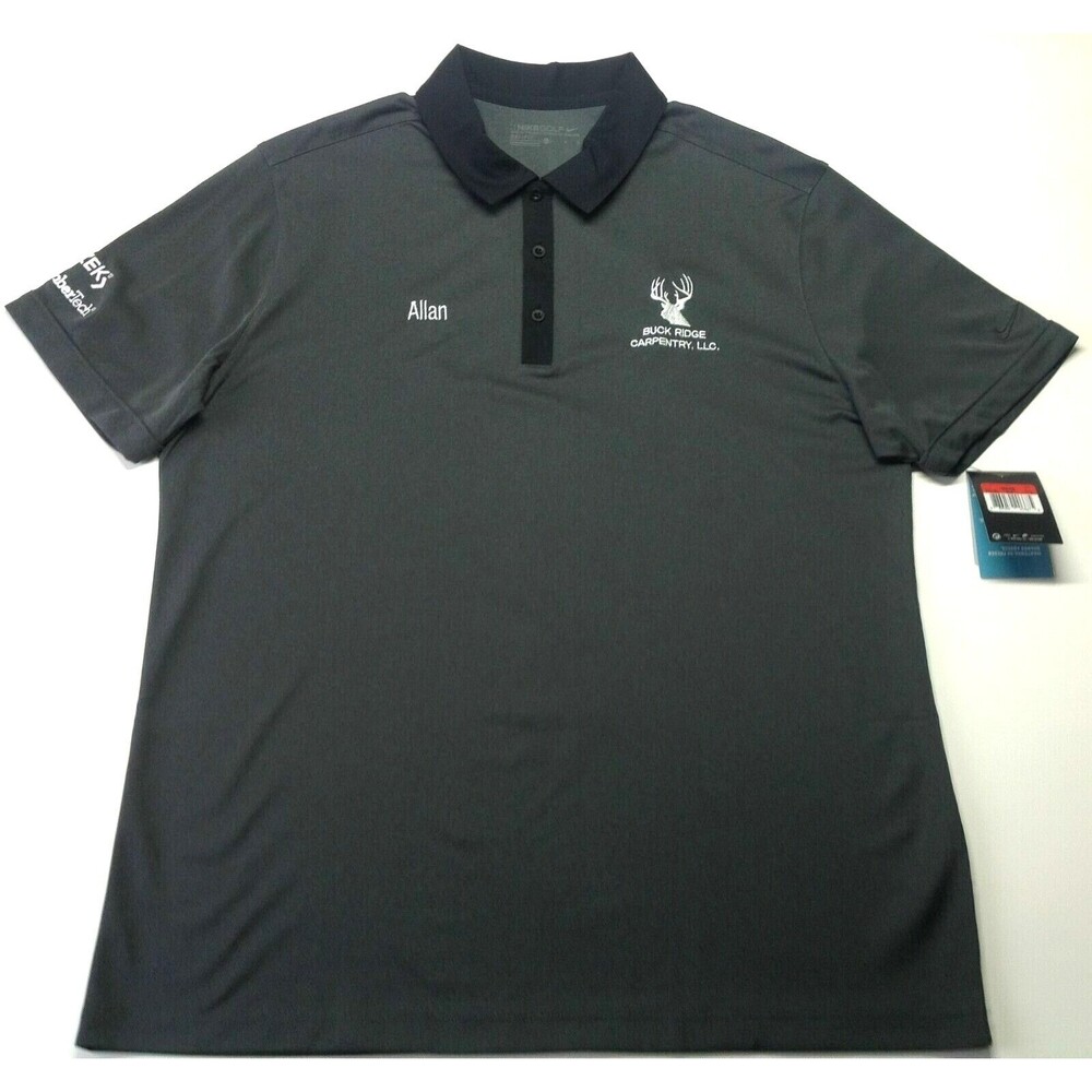 Nike Golf Dri-Fit Men's L Buck Ridge Carpentry, LLC. Nike Golf Polo Shirt NWT